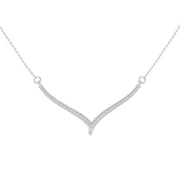 Petite Chevron Fashion Necklace with 0.16 Total Carat Weight of Round Lab Grown Diamonds