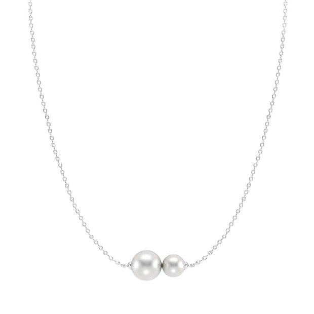 Pearl Double Stone Adjustable Fashion Necklace - 5.5 - 8.0 mm