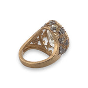 Elegant 12.32 Carat Oval Natural Diamond Ring in 18K Yellow Gold