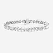 9 Total Carat Weight Heart Lab Grown Diamond East-West Tennis Bracelet - 7 Inches