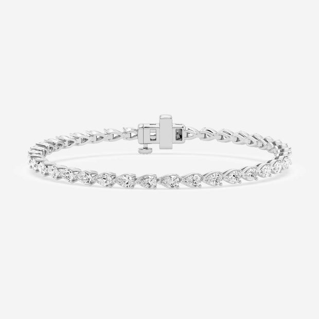 5 Total Carat Weight Pear Lab Grown Diamond East-West Tennis Bracelet - 7 Inches