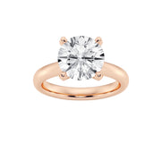 Classic 14k Gold Solitaire Engagement Ring - Round Lab Grown Diamond - 4 & 5 Carat