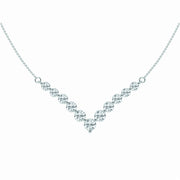 Chevron Fashion Necklace with 2.15 Total Carat Weight Round Lab Grown Diamond