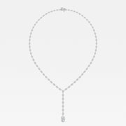 Oval Lab Grown Diamond Lariat Tennis Necklace - 17 Total Carat Weight