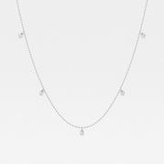 Romancing Pear Lab Grown Diamond Dangle Fashion Necklace - 1 Total Carat Weight