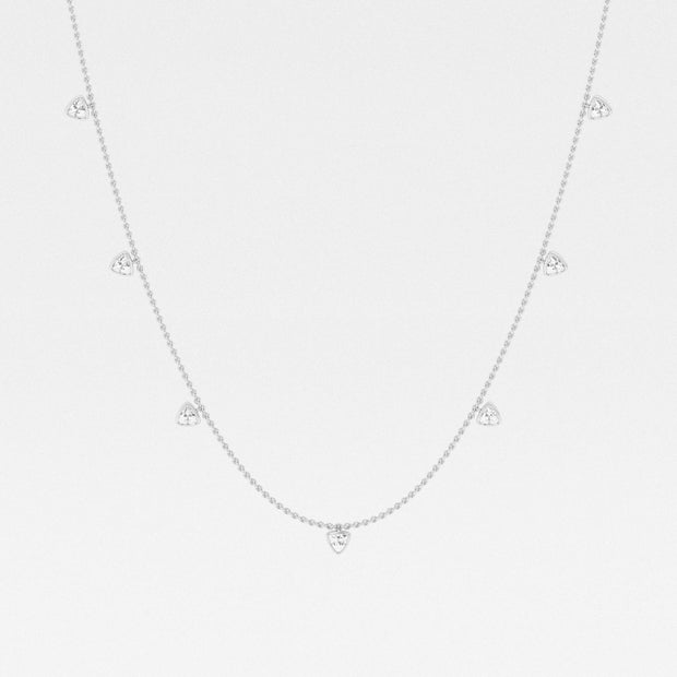 Romancing Trillion Lab Grown Diamond Dangle Fashion Necklace - 1.40 Total Carat Weight