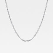 Emerald Lab Grown Diamond Single Station Tennis Necklace - 3 - 9 7/8 Total Carat Weight