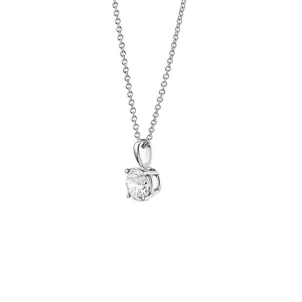 Oval Lab Diamond 1 -5 Total Carat Weight Single Bail Four-Prong Pendant in 14k Gold