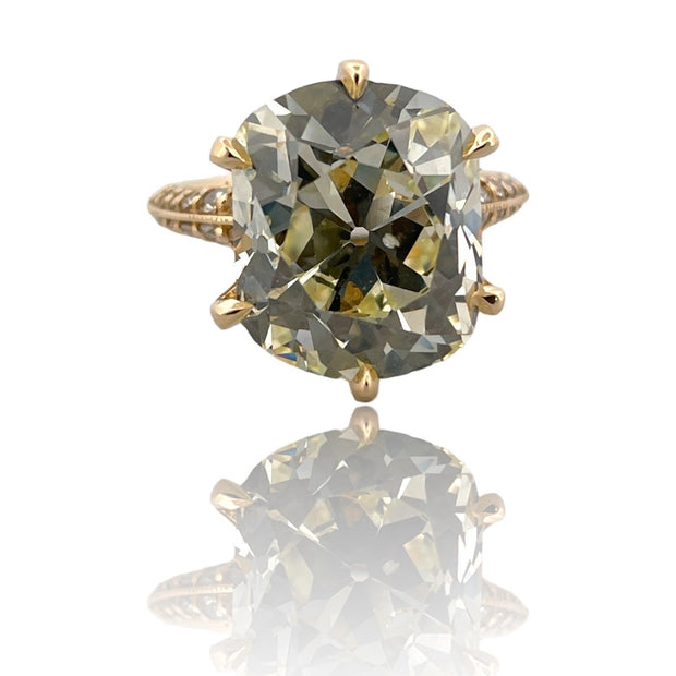 Dazzling 18K Yellow Gold Ring Adorned with 10.08 Carat Natural Diamonds