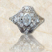 Vintage 1920’s Platinum Marquise Diamond Ring