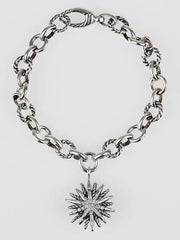 David Yurman Starburst Sterling Silver one Station Charm Bracelet