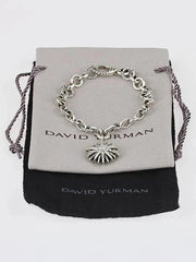 David Yurman Starburst Sterling Silver one Station Charm Bracelet