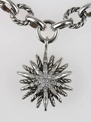 David Yurman Starburst Sterling Silver one Station Charm Bracelet