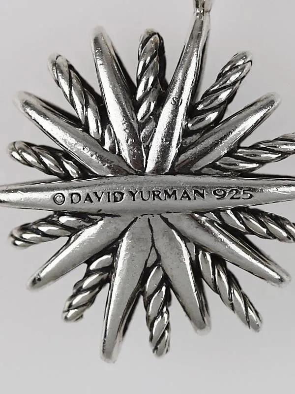 David Yurman Starburst Sterling Silver one Station Charm Bracelet