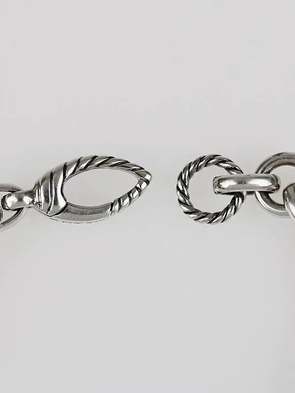David Yurman Starburst Sterling Silver one Station Charm Bracelet