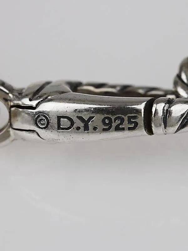 David Yurman Starburst Sterling Silver one Station Charm Bracelet