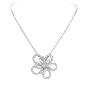 Van Cleef & Arpels 18k White Gold convertible Flowerlace Diamond Clip and Pendant