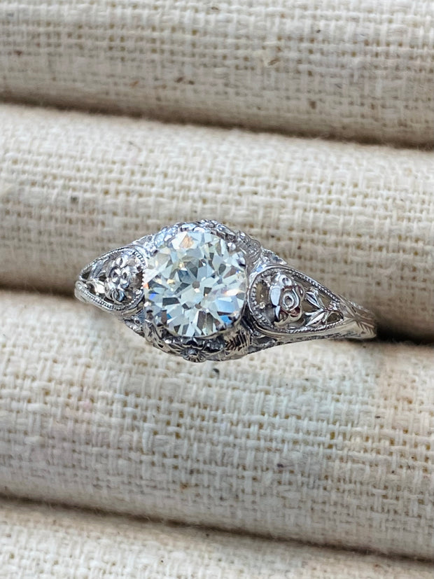 Estate Old European Cut Diamond Ring in 18K