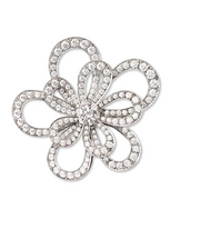 Van Cleef & Arpels 18k White Gold convertible Flowerlace Diamond Clip and Pendant