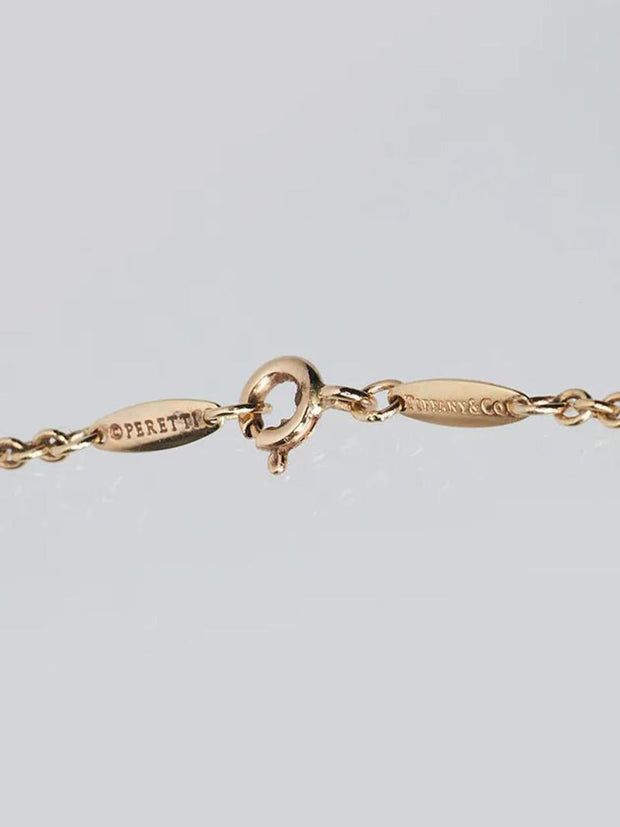 TIFFANY & CO Elsa Peretti 18k Yellow Gold Open Heart Lariat Necklace