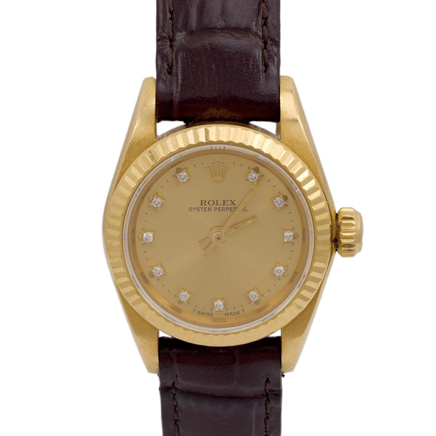 Rolex datejust president diamond 18k yellow gold watch