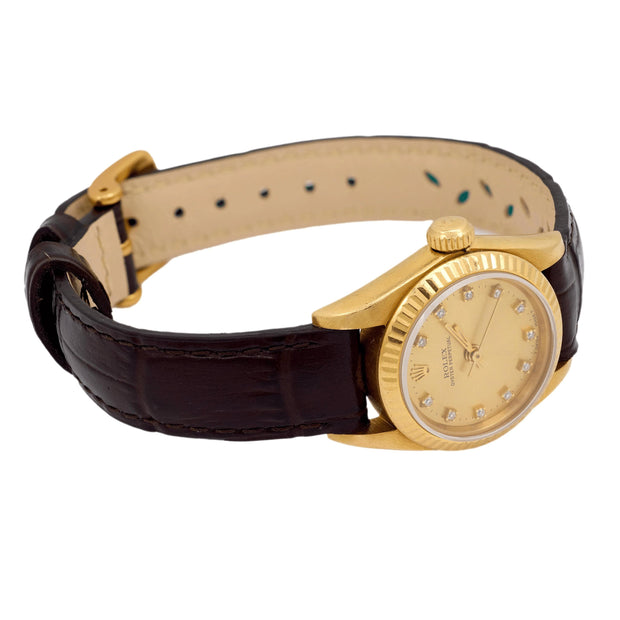 Rolex datejust president diamond 18k yellow gold watch