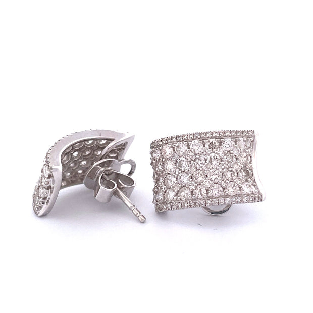 Exquisite 14K White Gold Diamond Earrings