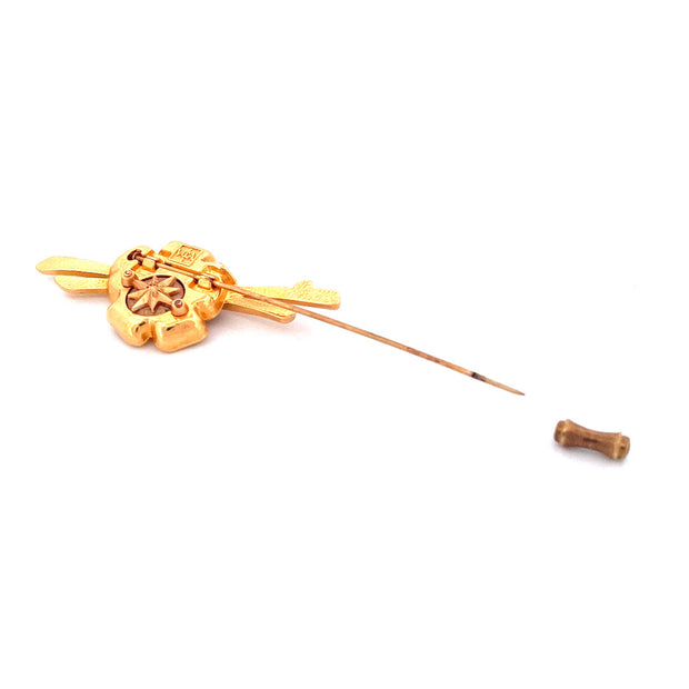 Exquisite Vintage Van Cleef & Arpels Vermeil Metal Pin Brooch