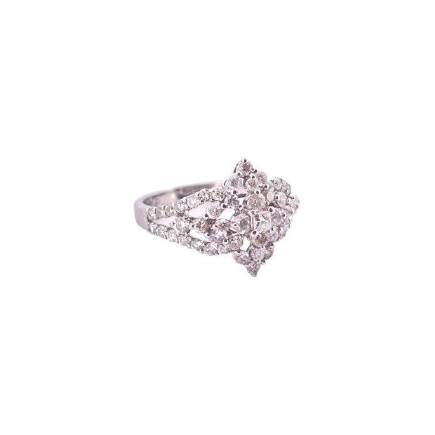 Beautiful Marquis Shaped with 1.35Total Carat Weight Natural Diamond Ring In 18k White Gold
