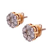 Dazzling 14k Yellow Gold Diamond Stud Earrings