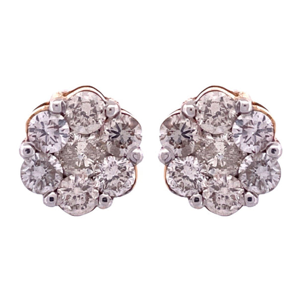 Dazzling 14k Yellow Gold Diamond Stud Earrings