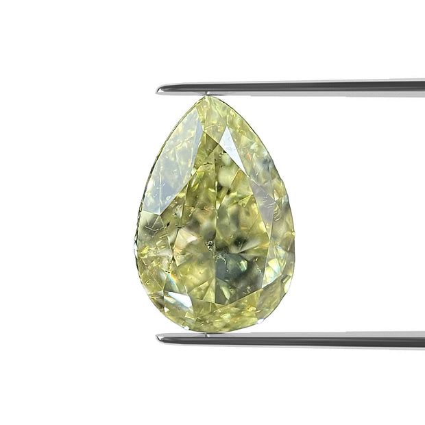 1.00 CARAT PEAR BRILLIANT GIA CERTIFIED FANCY YELLOW SI2 CLARITY NATURAL DIAMOND