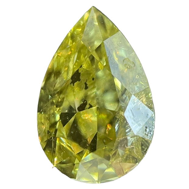 1.43 CARAT PEAR BRILLIANT GIA CERTIFIED FANCY INTENSE YELLOW SI2 CLARITY NATURAL DIAMOND