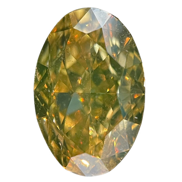 GIA CERTIFIED 1.76 CARAT FANCY BROWNISH ORANGY YELLOW SI1 OVAL BRILLIANT NATURAL DIAMOND