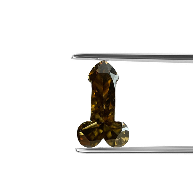 Natural Loose 1.40 Carat Fancy Brown VS2 Penis Cut Diamond