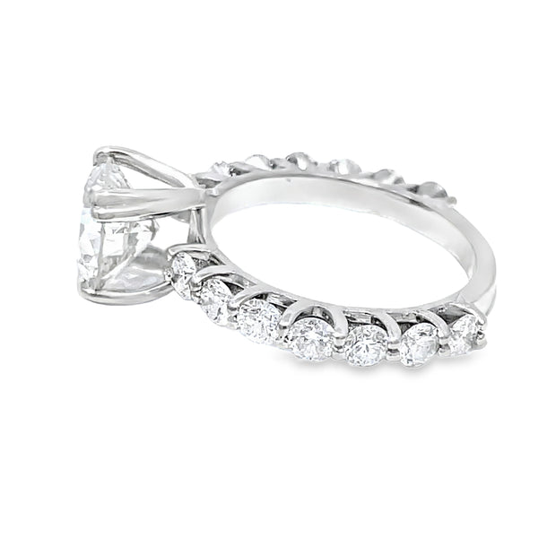 Dazzling 18K White Gold Ring with GIA Certified 2.30ct Center Round Diamond