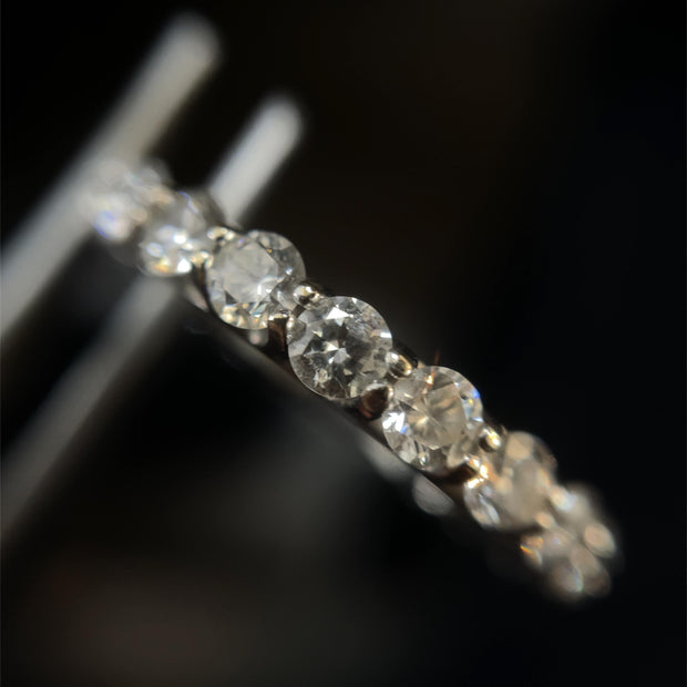 Dazzling 18K White Gold Eternity Band with 1.98 TCW Diamonds