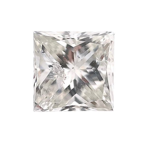 0.74 CARAT SQUARE BRILLIANT GIA CERTIFIED K COLOR I2 CLARITY NATURAL DIAMOND