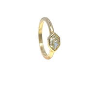 18k Yellow Gold Natural 0.57ct Lozenge Diamond Bezel Ring