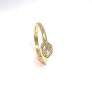 18k Yellow Gold Natural 0.57ct Lozenge Diamond Bezel Ring