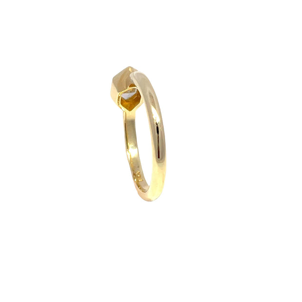 18k Yellow Gold Natural 0.57ct Lozenge Diamond Bezel Ring