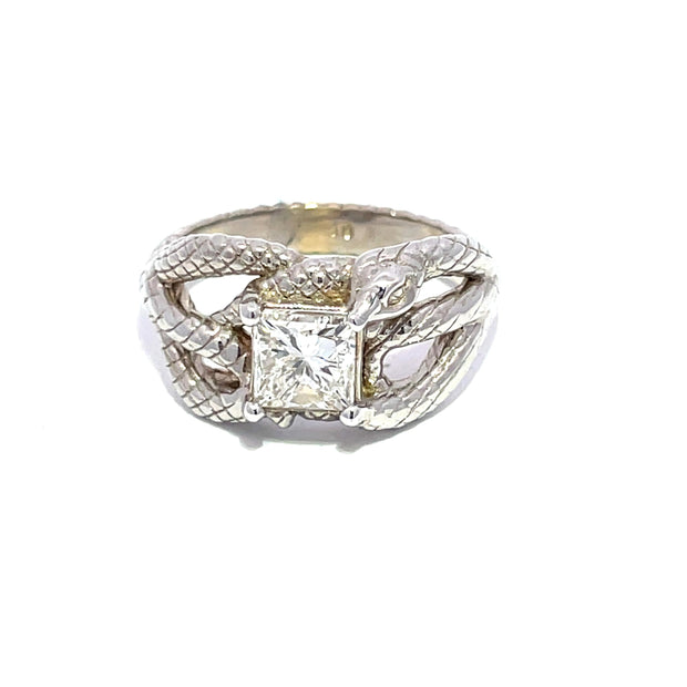 GIA Certified 1ct G VS2 Diamond Biting Snake Ring