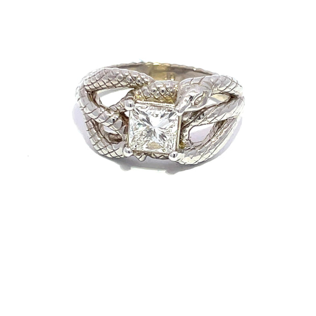 GIA Certified 1ct G VS2 Diamond Biting Snake Ring