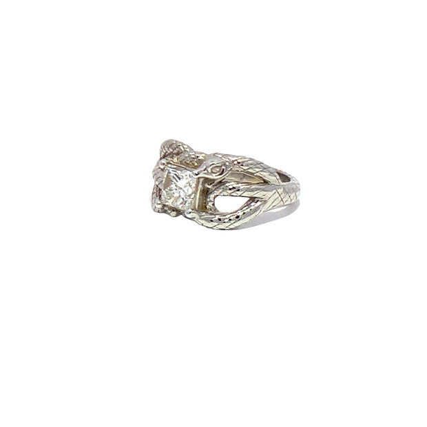 GIA Certified 1ct G VS2 Diamond Biting Snake Ring