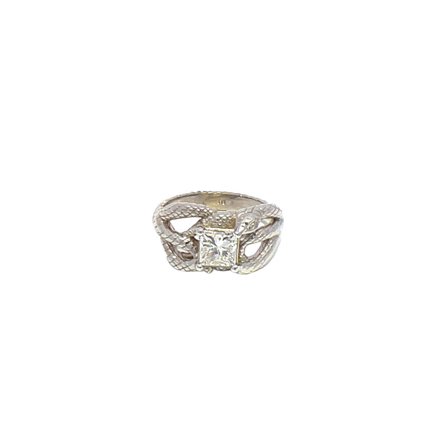 GIA Certified 1ct G VS2 Diamond Biting Snake Ring