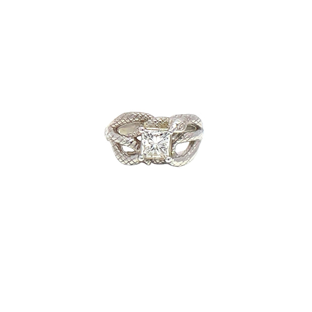GIA Certified 1ct G VS2 Diamond Biting Snake Ring