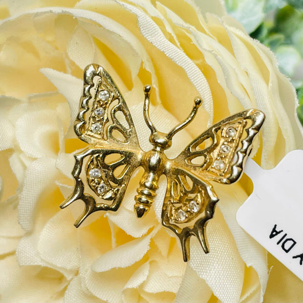 Delicate 14K Yellow Gold Jewelry Butterfly Pendant