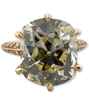 Dazzling 18K Yellow Gold Ring Adorned with Antique 10.08 Carat Natural Diamond