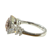 Blushing Elegance: 18K White Gold Pink Marquise Natural Diamond Ring