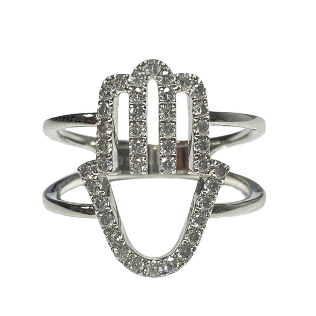 14K Hamsa Natural Diamond Ring